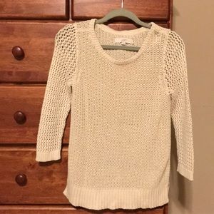 Cream 3/length sleeves knit sweater